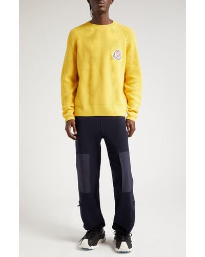 Moncler Genius X Billionaire Boys Club Crewneck Virgin Wool & Cashmere Sweater - Yellow
