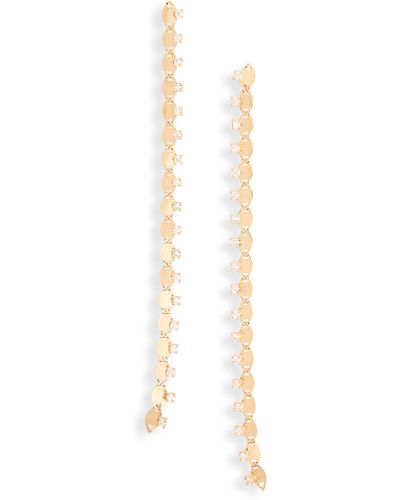 Lana Jewelry Nude Link Diamond Linear Drop Earrings - White