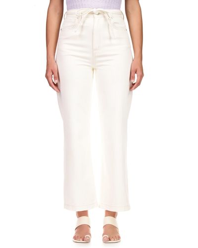 Sanctuary Flashback Belted Crop Jeans - White