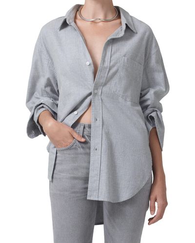 Citizens of Humanity Kayla Oversize Button-up Shirt - Gray