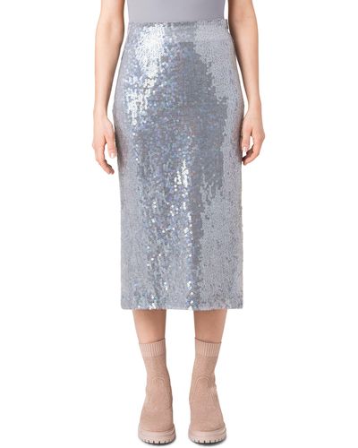 Akris Sequin Midi Skirt - Gray