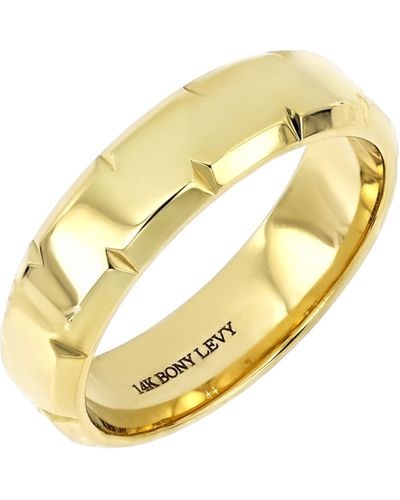 Bony Levy 14k Gold jaggered Cut Ring - Metallic