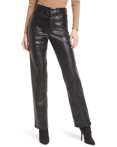 GOOD AMERICAN Better Than Leather Faux Leather Good Icon Pants - Black