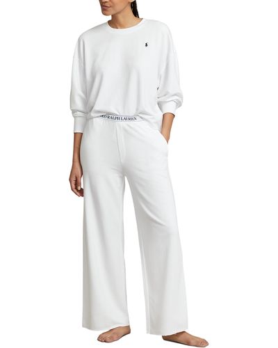 Polo Ralph Lauren Sweatshirt & Wide Leg Pajamas - White