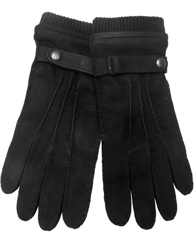 AllSaints Handstitched Leather Gloves - Black