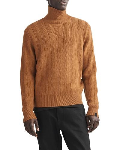 Rag & Bone Durham Herringbone Cashmere Turtleneck Sweater - Black