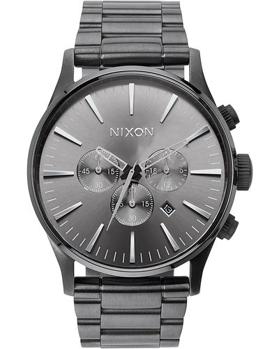 Nixon Sentry Chronograph Bracelet Watch - Gray