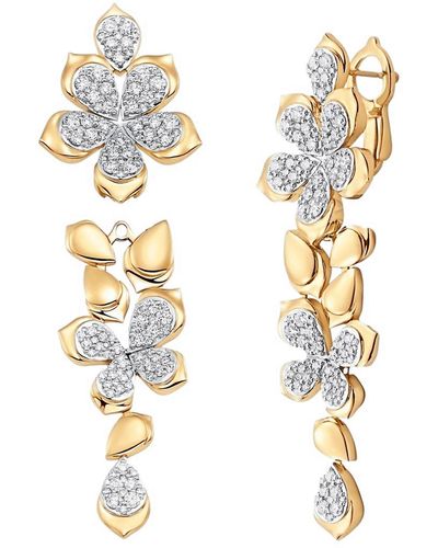Sara Weinstock Lierre Floral Diamond Removable Drop Earrings - Metallic