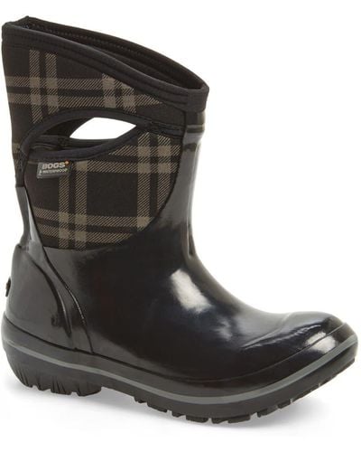 Bogs 'plimsoll Plaid' Mid Waterproof Snow Boot - Black