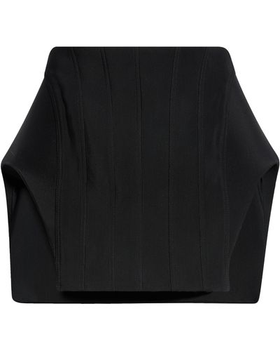 Mugler Open Sides Paneled Twill Miniskirt - Black