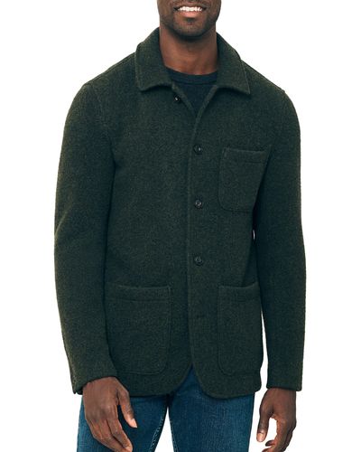 Faherty Felted Wool Bland Chore Coat - Green