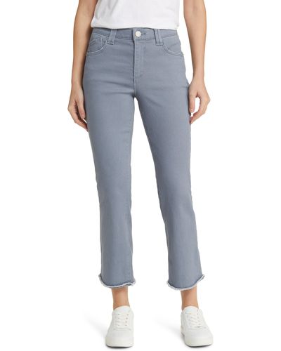 Wit & Wisdom 'ab'solution Frayed High Waist Ankle Flare Jeans - Blue