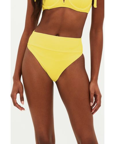 Beach Riot Highway High Waist Bikini Bottoms - Yellow