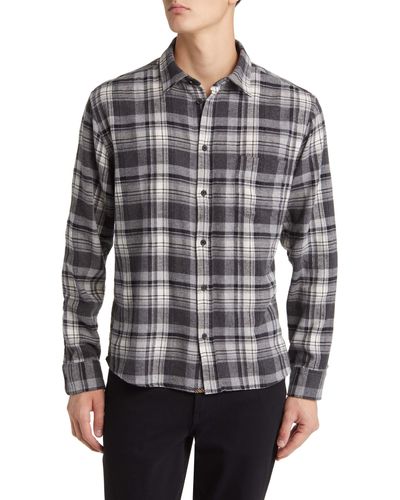 Billy Reid Tuscumbia Plaid Flannel Button-up Shirt - Gray