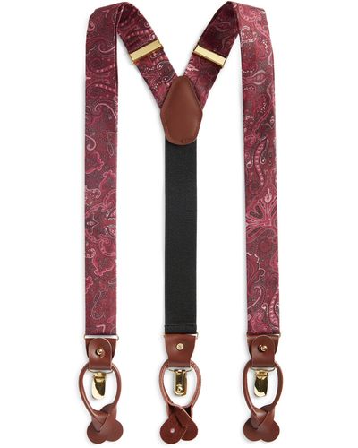 CLIFTON WILSON Paisley Silk Suspenders At Nordstrom - Red