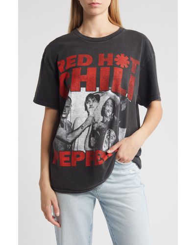 Merch Traffic Red Hot Chili Peppers Oversize Graphic T-shirt - Black