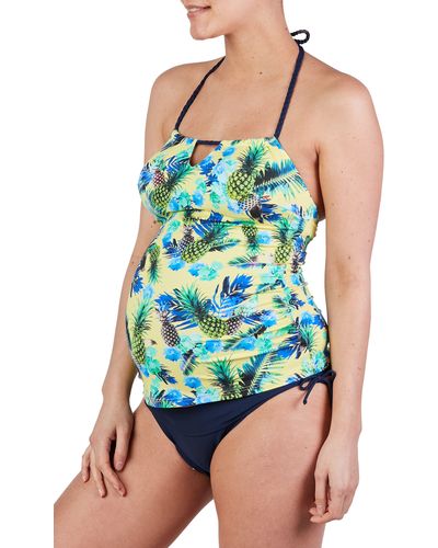 Cache Coeur Aloha Tankini Maternity Swimsuit - Blue