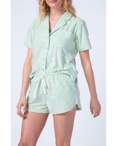 Pj Salvage Terry Tropics Short Pajamas - Green
