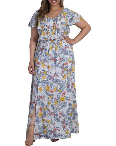 Kiyonna Willow Crepe Maxi Dress - Multicolor