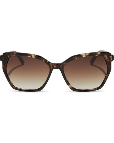DIFF Vera 55mm Gradient Polarized Square Sunglasses - Brown