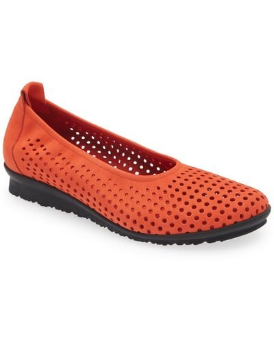 Arche Barria Perforated Ballet Slip-on - Red