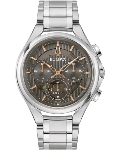 Bulova Curv Bracelet Chronograph Watch - Gray