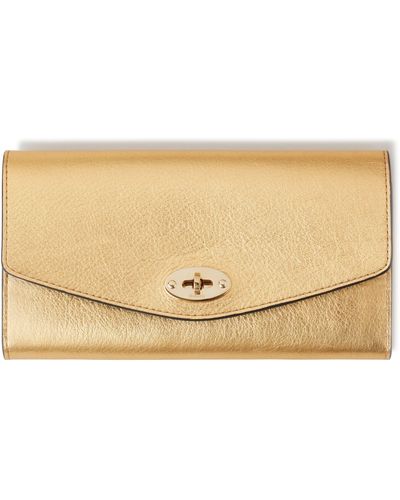 Mulberry Darley Metallic Leather Wallet - Natural