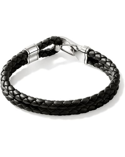 John Hardy Braided Leather Bracelet - Black