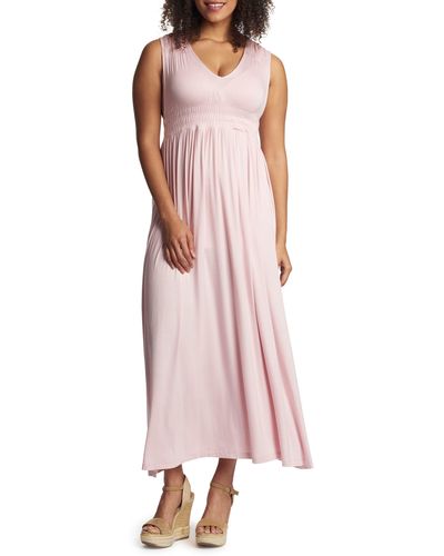 Everly Grey Valeria Maternity/nursing Maxi Dress - Pink