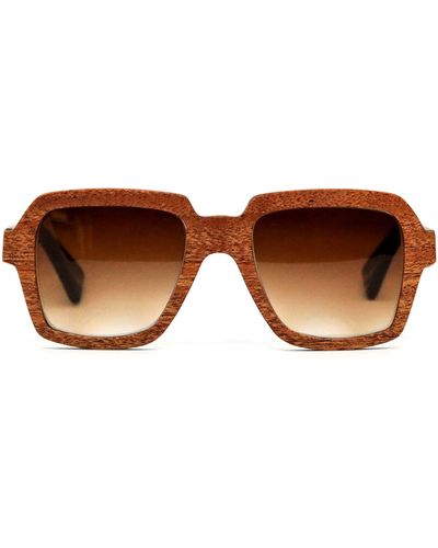 Bohten Manyara 50mm Gradient Polarized Square Sunglasses - Brown