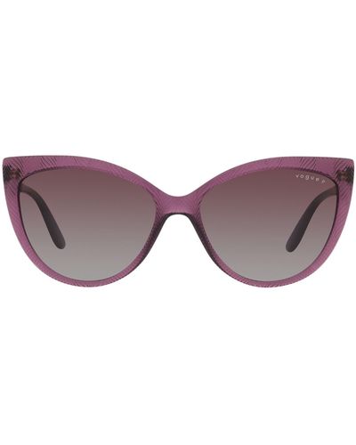 Vogue 57mm Gradient Polarized Cat Eye Sunglasses - Purple