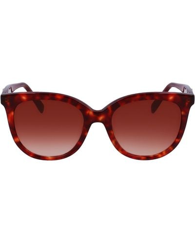 Longchamp 54mm Gradient Tea Cup Sunglasses - Red