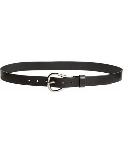 Open Edit Jane Wishbone Leather Belt - Black