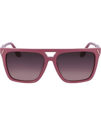 Victoria Beckham 57mm Gradient Navigator Sunglasses - Purple