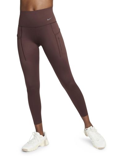 Nike Women's Yoga Dri-fit Luxe High-waisted 7/8 Infinalon Leggings In Brown