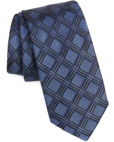 Nordstrom Yana Grid Silk Tie - Blue