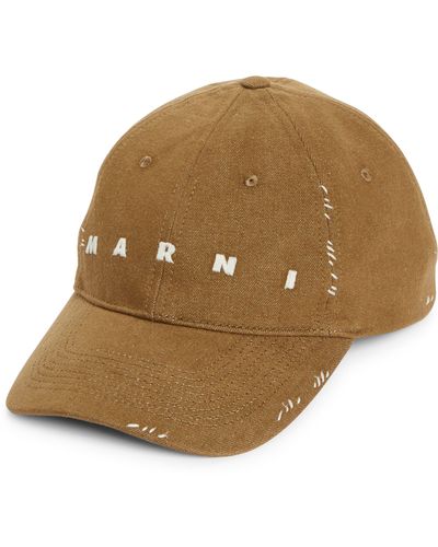 Marni Logo Baseball Cap - Natural