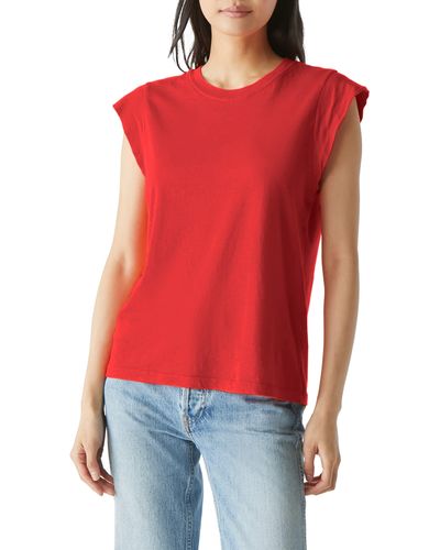 Michael Stars Joey Power Shoulder T-shirt - Red