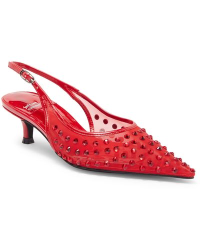 Jeffrey Campbell Persona Pointed Toe Slingback Pump - Red