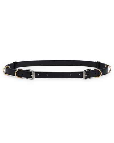 Givenchy Voyou Double Buckle Leather Belt - Black