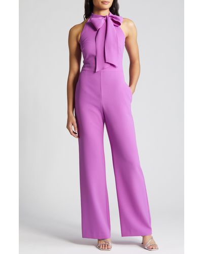Vince Camuto Bow Sleeeveless Crepe Jumpsuit - Pink