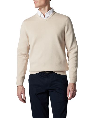 Rodd & Gunn Kelvin Grove Solid Supima® Cotton V-neck Sweater - Blue