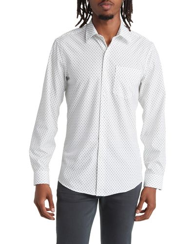 Nordstrom Trim Fit Geo Print Button-up Shirt - White