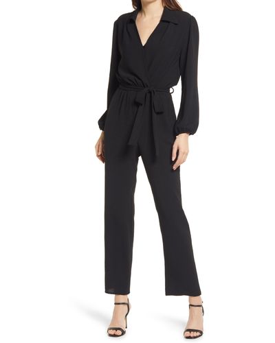 Fraiche By J Johnny Long Sleeve Jumpsuit - Black