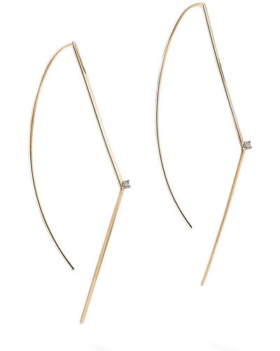 Lana Jewelry Flat Geometric Hooked On Hoop Earrings - Yellow