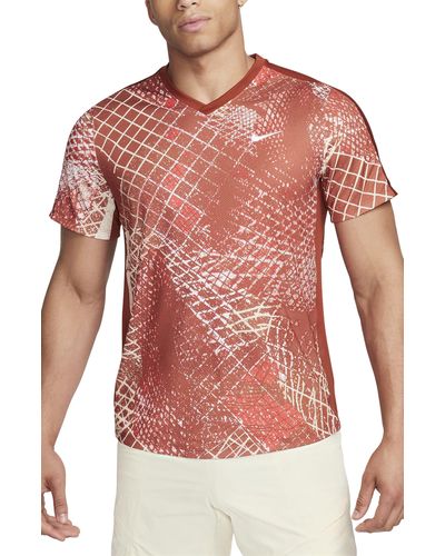 Nike Court Victory Abstract Print Dri-fit Tennis T-shirt - Red
