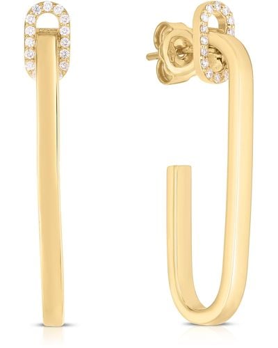 Roberto Coin Link Drop Earrings - White