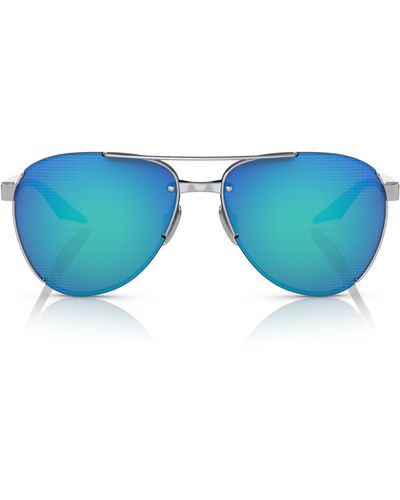 Prada 61mm Pilot Sunglasses - Blue