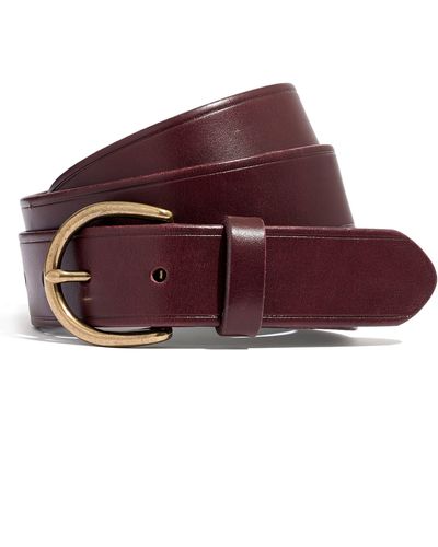 Madewell Medium Perfect Leather Belt - Red