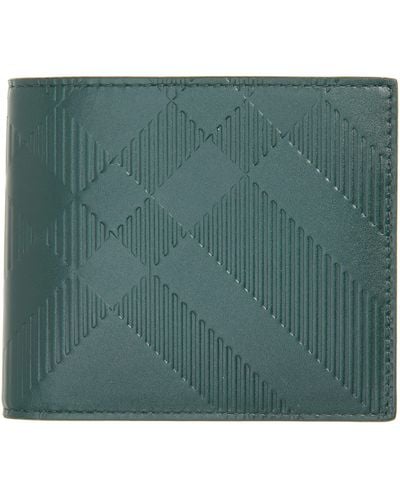 Burberry Check Leather Card Case - Green